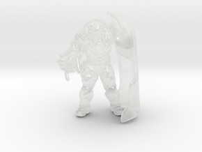 Possessed Trooper Shield miniature model games rpg in Clear Ultra Fine Detail Plastic