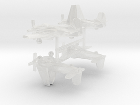1/700 Scale AD4W Skyraider x 4 in Clear Ultra Fine Detail Plastic