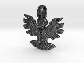 Inka simbol  in Polished and Bronzed Black Steel: Medium