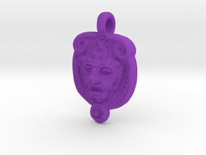 Lion inki pendant in Purple Processed Versatile Plastic: Medium