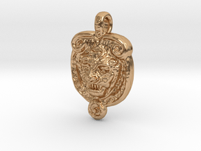 Lion inki pendant in Polished Bronze: Medium