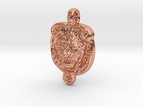 Lion inki pendant in Polished Copper: Medium