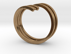 Bars & Wire Ring Size 7½ in Natural Brass