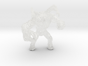 Clay Monster 4 arms 100mm miniature model fantasy in Clear Ultra Fine Detail Plastic