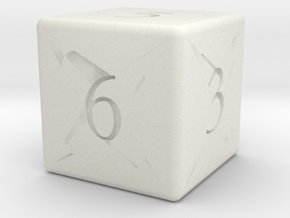 Enormous D6 in White Natural Versatile Plastic