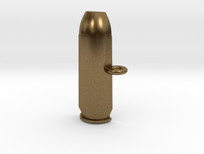 .50AE Bullet Pet Tag / Key Fob in Natural Bronze