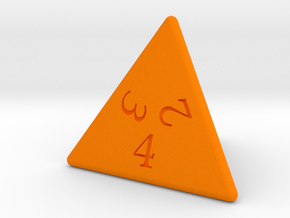 Enormous D4 (bottom edge) in Orange Smooth Versatile Plastic