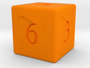 Enormous D6 in Orange Smooth Versatile Plastic
