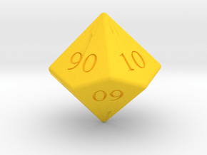Enormous D10 (tens) in Yellow Smooth Versatile Plastic