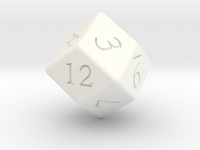 Enormous D12 (rhombic) in White Smooth Versatile Plastic