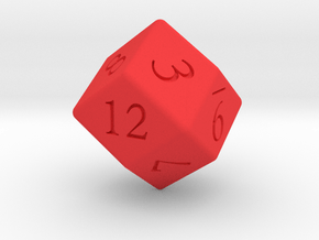 Enormous D12 (rhombic) in Red Smooth Versatile Plastic