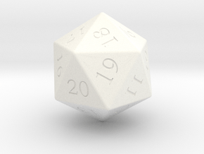 Enormous D20 (spindown) in White Smooth Versatile Plastic