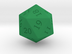 Enormous D20 (spindown) in Green Smooth Versatile Plastic