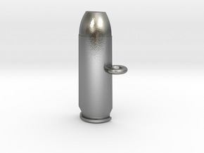 .50AE Bullet Pet Tag / Key Fob in Natural Silver