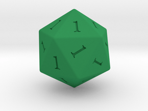 Enormous All Ones D20 in Green Smooth Versatile Plastic