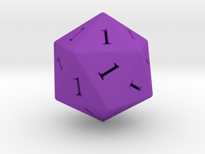 Enormous All Ones D20 (hollow) in Purple Smooth Versatile Plastic