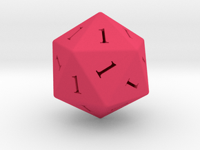 Enormous All Ones D20 (hollow) in Pink Smooth Versatile Plastic