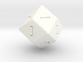 Enormous All Ones D12 (rhombic) in White Smooth Versatile Plastic