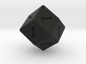 Enormous All Ones D12 (rhombic) in Black Smooth Versatile Plastic