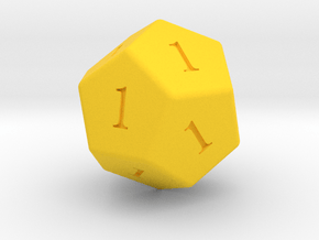 Enormous All Ones D12 in Yellow Smooth Versatile Plastic