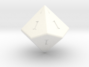 Enormous All Ones D10 (ones) in White Smooth Versatile Plastic