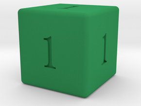 Enormous All Ones D6 in Green Smooth Versatile Plastic