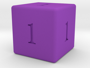 Enormous All Ones D6 in Purple Smooth Versatile Plastic