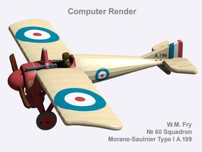William Fry Morane-Saulnier Type I (full color) in Natural Full Color Nylon 12 (MJF)