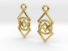 Squares and circle interlaced in Polished Brass