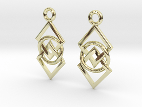 Squares and circle interlaced in 14k Gold Plated Brass