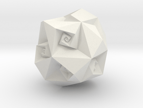 Twisted Rhombic Dodecahedron in White Natural Versatile Plastic