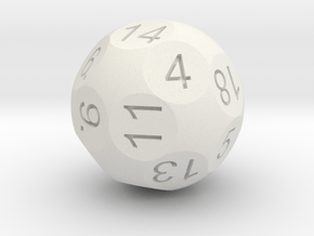 D20 Sphere Dice in White Natural Versatile Plastic