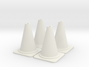 1/10 Traffic cones in White Natural Versatile Plastic
