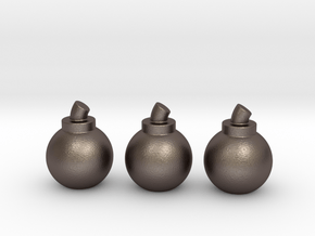 Bombs (3 Pack) in Polished Bronzed Silver Steel