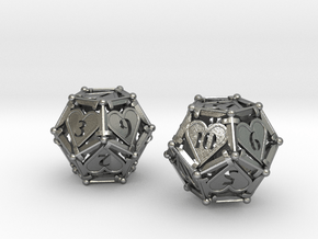 Heart of Daggers D12 Pair in Natural Silver