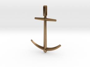 Anchor pendant in Natural Brass
