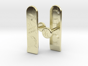 HoverboardsCufflinkPairv3 in 14k Gold Plated Brass