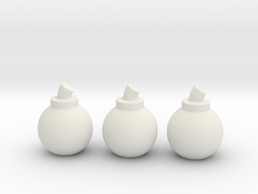 Bombs (3 Pack) in White Natural Versatile Plastic