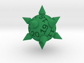 Morningstar D20 (spindown) in Green Smooth Versatile Plastic: Small