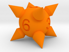 Morningstar D6 in Orange Smooth Versatile Plastic: Small