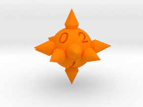Morningstar D10 (ones) in Orange Smooth Versatile Plastic: Small