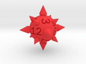 Morningstar D12 (rhombic) in Red Smooth Versatile Plastic: Small