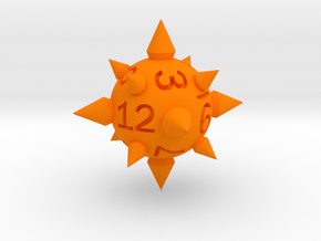 Morningstar D12 (rhombic) in Orange Smooth Versatile Plastic: Small