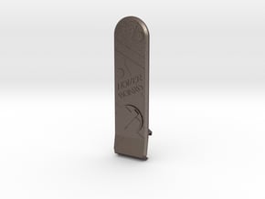 Hoverboard bottle opener 68mm x 18mm in Polished Bronzed-Silver Steel