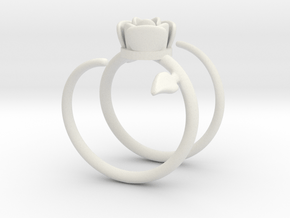 Rose ring 2 in White Natural Versatile Plastic