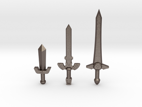 Time Sword Pack in Polished Bronzed Silver Steel