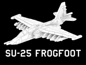 1:285 Scale Su-25 (Loaded, Gear Up) in White Natural Versatile Plastic