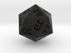 Mirror D20 (spindown) in Black Smooth PA12: Small