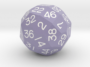Fourfold Polyhedral d46 (Twilight Purple) in Smooth Full Color Nylon 12 (MJF)