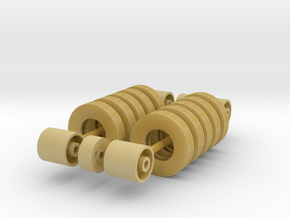 1/64th Two Hole tire set for trucks in Tan Fine Detail Plastic